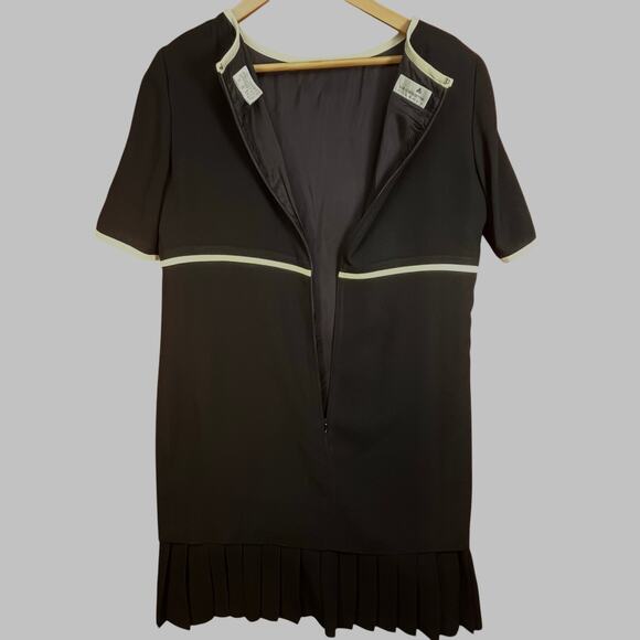 Liz Claiborne Vintage Women’s‎ Black Pleated Above Knee Chic Shift Dress 10 - Picture 5 of 7